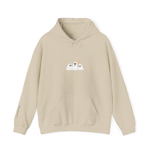 Minimalist Cozy Ghosts Hoodie -  Unisex Halloween Sweatshirt